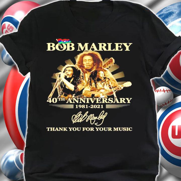 Bob Marley 40th anniversary 1981-2021 signature shirt shirt