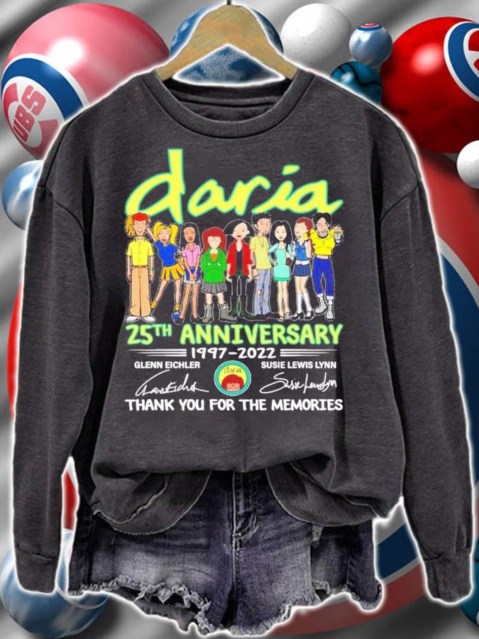 Daria 25th Anniversary 1997-2022 Signature Thank You For The Memories shirt sweatshirt
