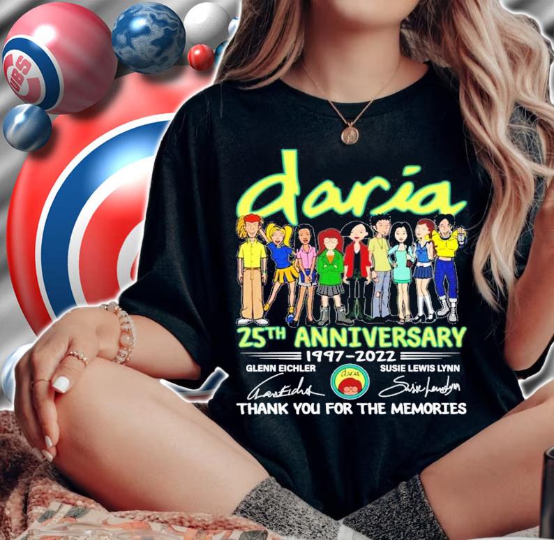 Daria 25th Anniversary 1997-2022 Signature Thank You For The Memories shirt woman shirt
