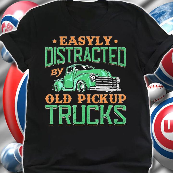 Easily Distracted By Old Pickup Truck Squareb T-Shirt shirt