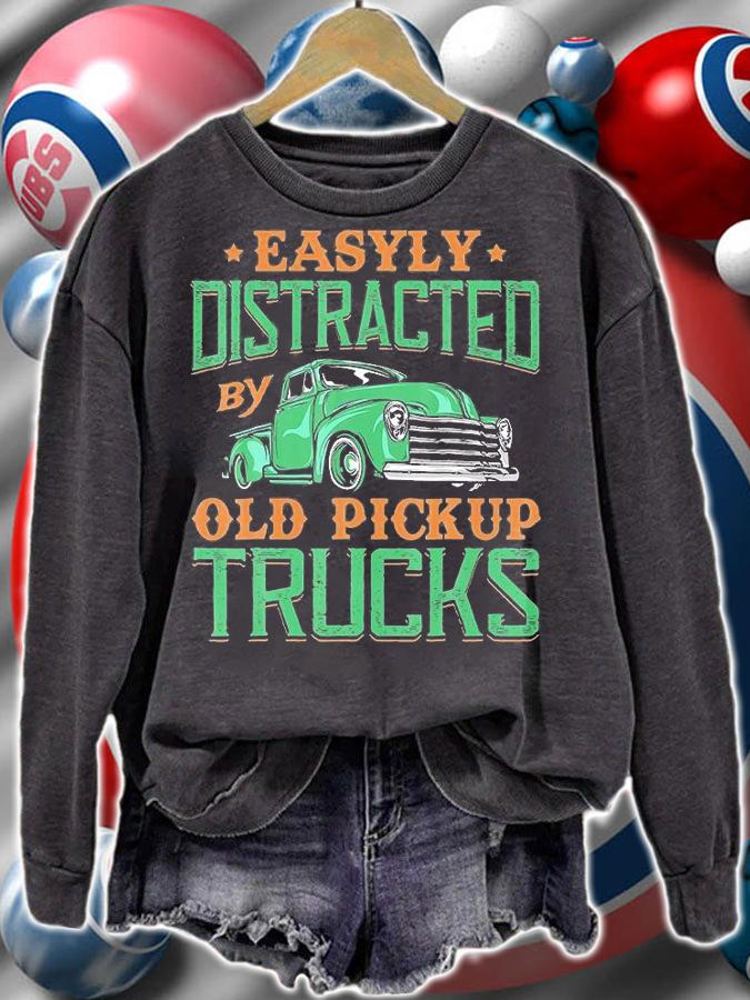 Easily Distracted By Old Pickup Truck Squareb T-Shirt sweatshirt