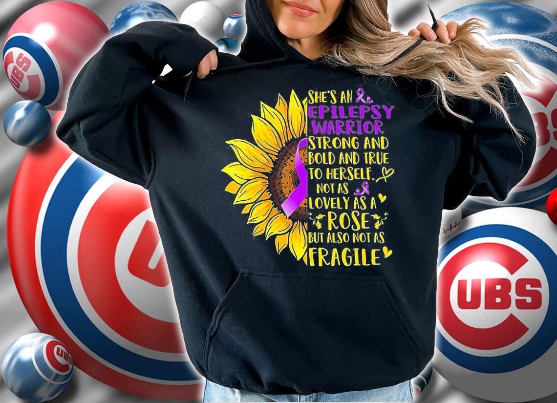 She's An Epilepsy Warrior Strong And Bold And True To Herself Sunflower Support Epilepsy T-Shirt