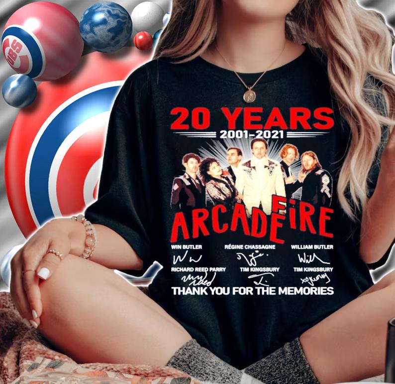 20 years 2001-2021 Arcade Fire signatures shirt