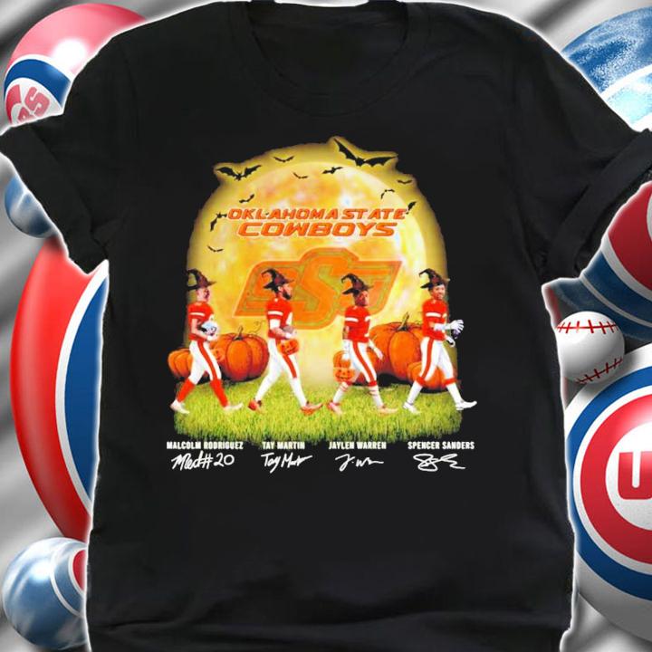 Halloween Oklahoma State Cowboys Football Signatures Abbey Road T-Shirt shirt