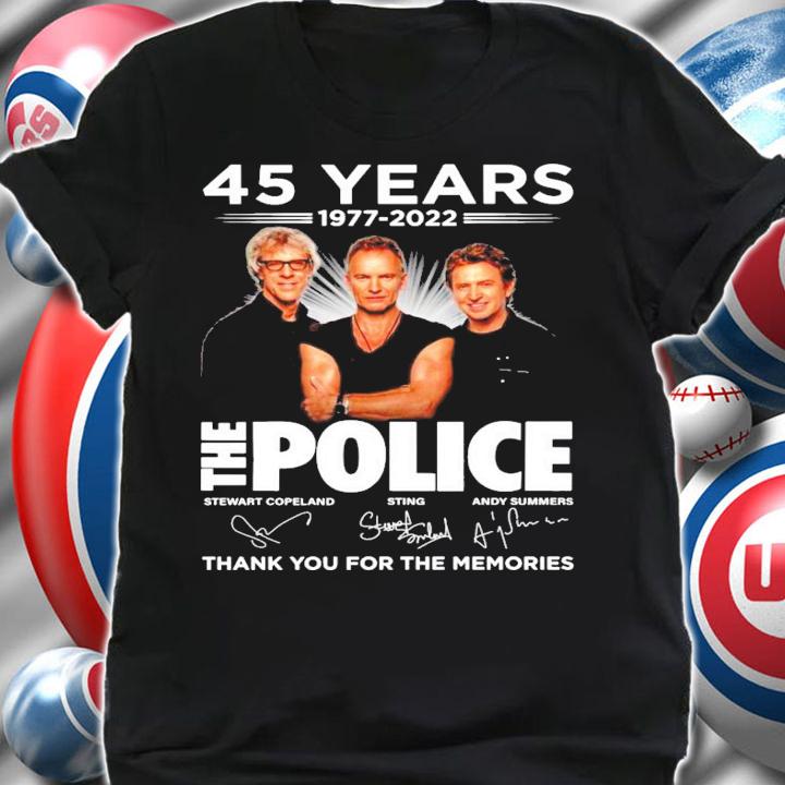 45 years 1977-2022 The Police signatures shirt