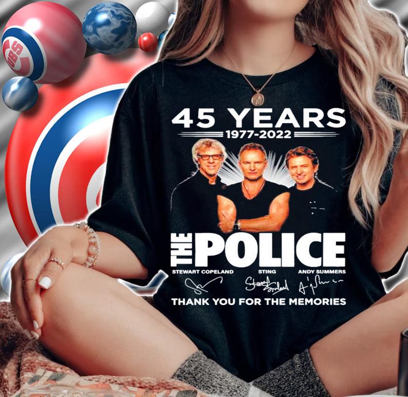 45 years 1977-2022 The Police signatures shirt