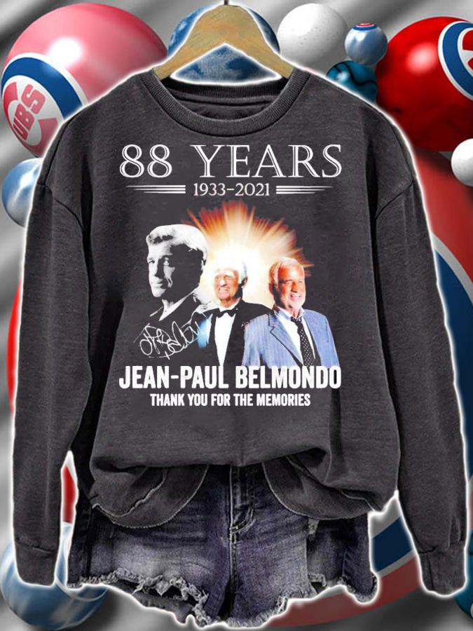 88 years 1933-2021 Jean-Paul Belmondo thank you for the memories shirt sweatshirt