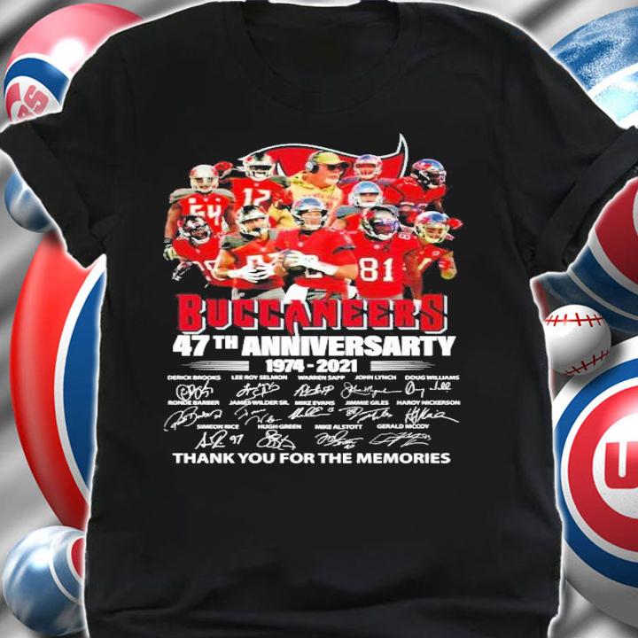 Buccaneers 47th anniversary 1974-2021 thank you for the memories t-shirt shirt