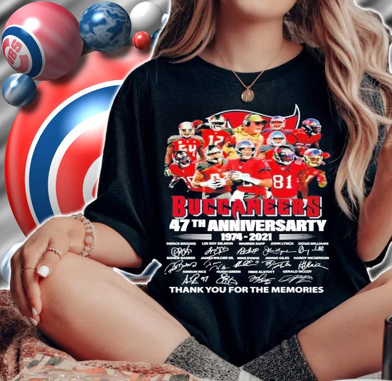 Buccaneers 47th anniversary 1974-2021 thank you for the memories t-shirt woman shirt