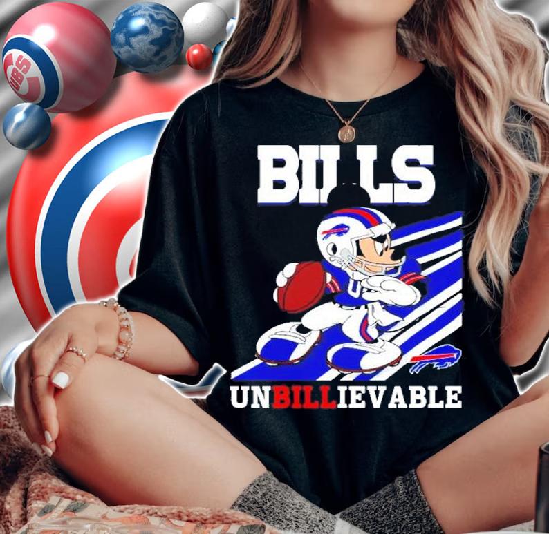 Buffalo Bills slogan unbillievable Mickey Mouse NFL shirt woman shirt