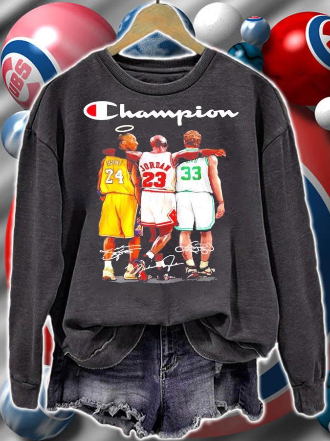 Champions Bryant Jordan and Larry Bird's signature shirt