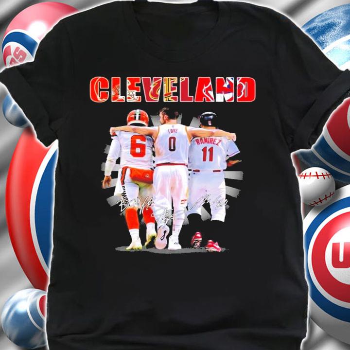 Cleveland Baker Mayfield Love Ramirez signatures shirt shirt