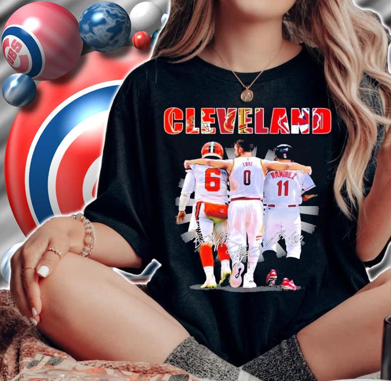 Cleveland Baker Mayfield Love Ramirez signatures shirt woman shirt