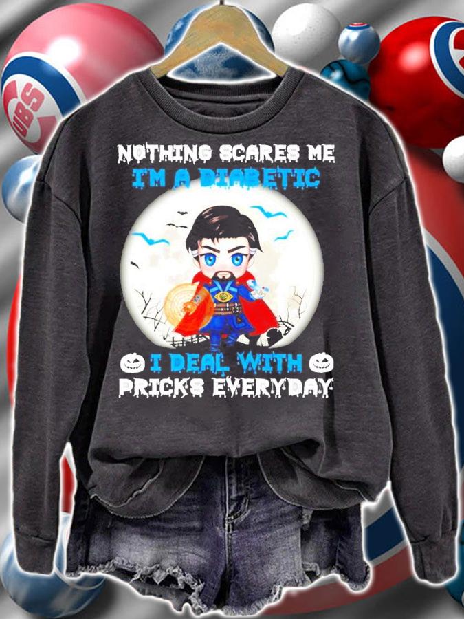 Doctor Strange nothing scares me I'm a diabetic Halloween shirt