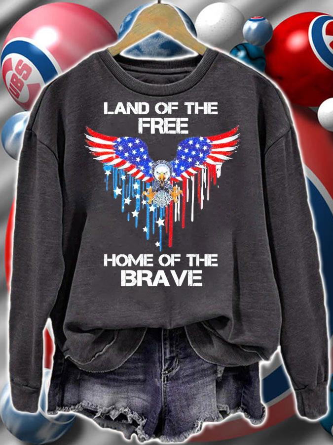 Eagle land of the free home of the brave 4th of July shirt