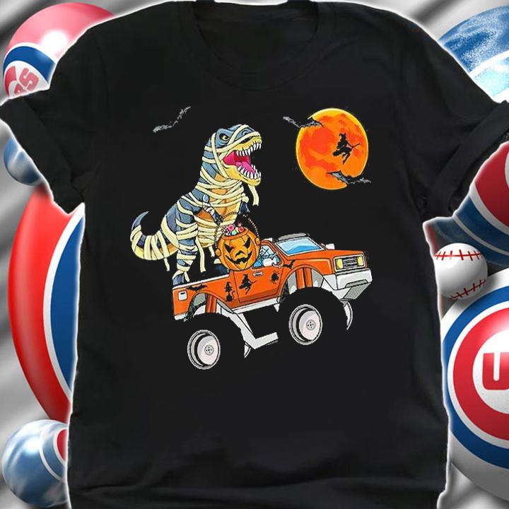 Halloween Dinosaur T-Rex Mummy Truck Witch Pumpkin T-Shirt