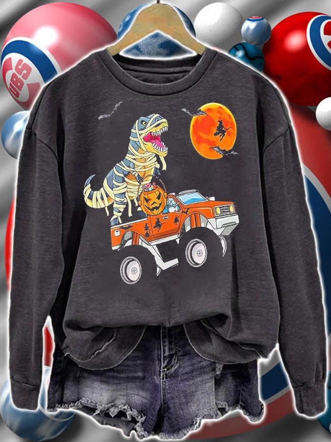 Halloween Dinosaur T-Rex Mummy Truck Witch Pumpkin T-Shirt