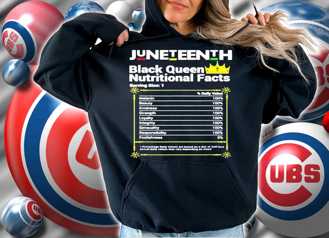Juneteenth black queen nutritional facts shirt