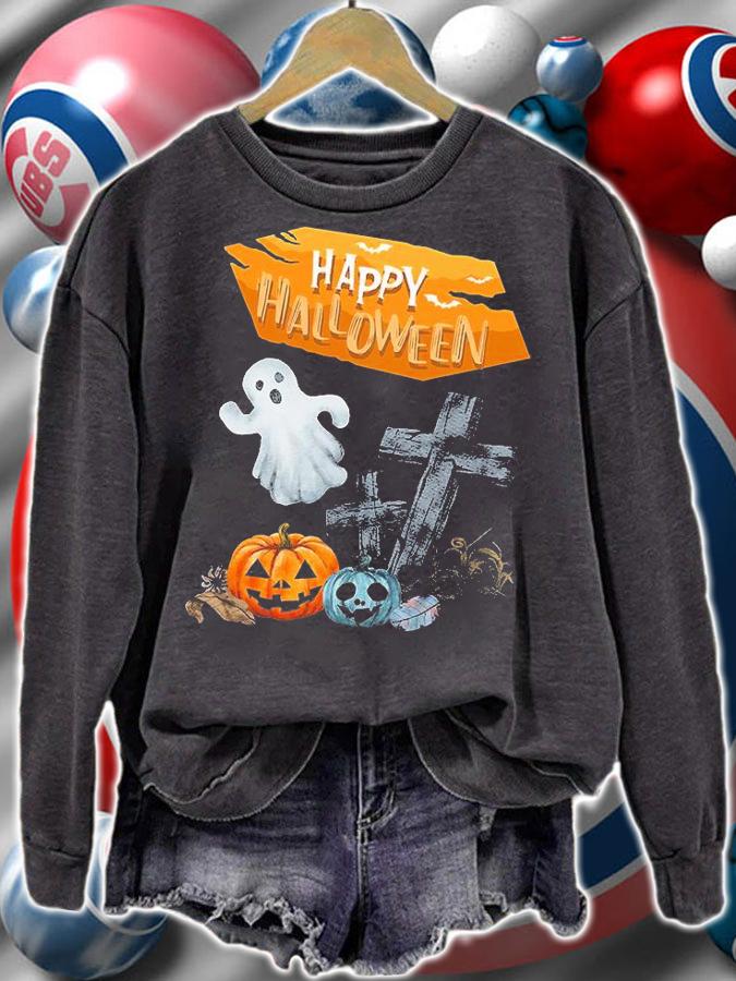 Scary Funny Ghost Pumpkin Costume Halloween T-Shirt sweatshirt