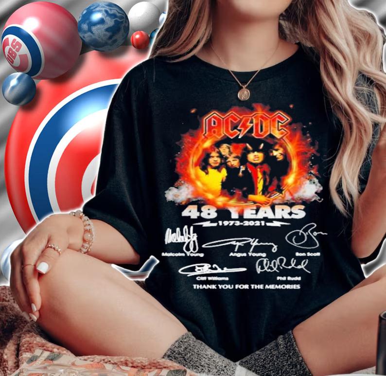 ACDC 48 years 1973 2021 thank you for the memories shirt woman shirt