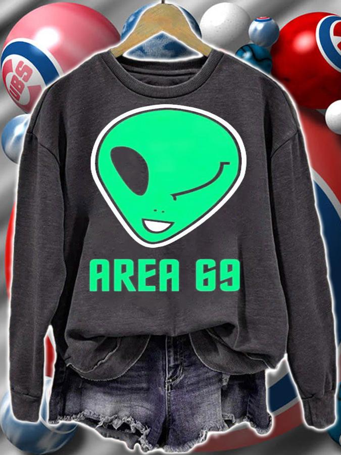 Winking Alien Joke Area 69 shirt sweatshirt