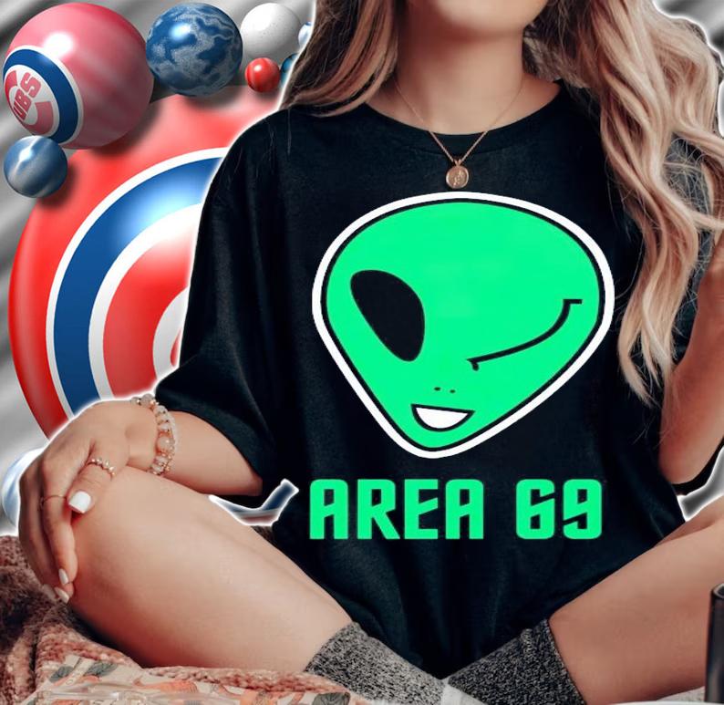 Winking Alien Joke Area 69 shirt woman shirt