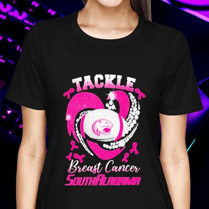 Tackle Breast Cancer Awareness South Alabama Jaguars Football T-Shirt womenshirt