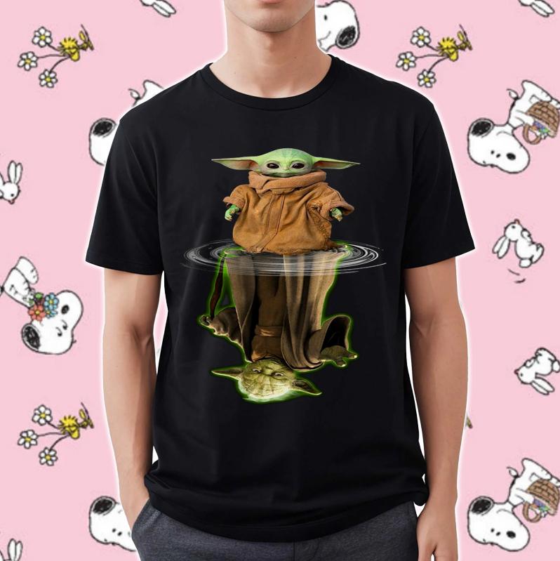 The Mandalorian Baby Yoda Reflection Water Mirror Master Yoda Star Wars Shirt