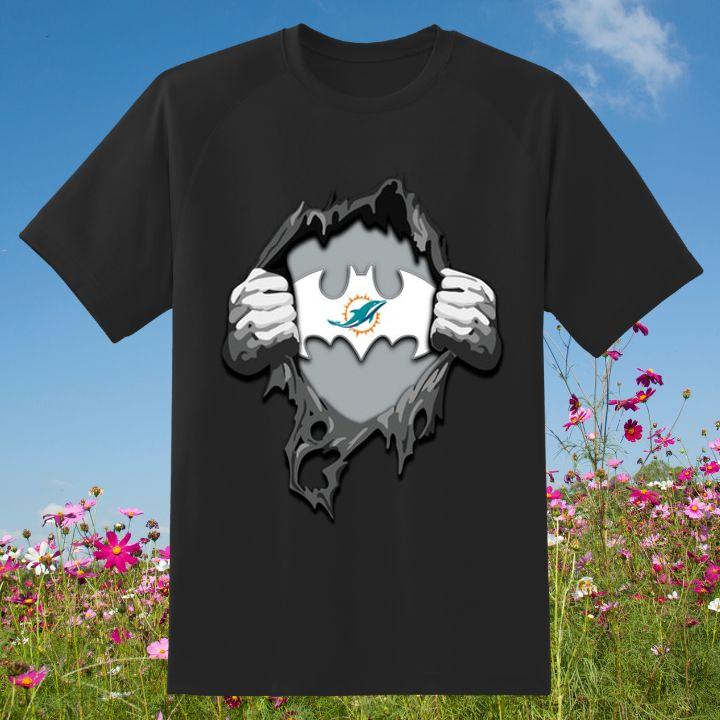 Official Miami Dolphins Batman Logo T-Shirt