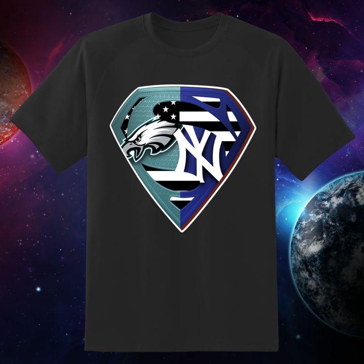 Official Superman Philadelphia Eagles New York Yankees American Flag Shirt