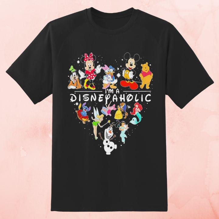Personalized Im A Disney Aholic Heart Disney Characters T-Shirt