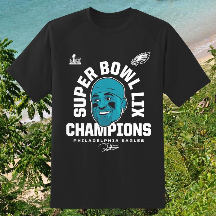 Jalen Hurts Super Bowl LIX Champions Philadelphia Eagles Signed T-Shirt