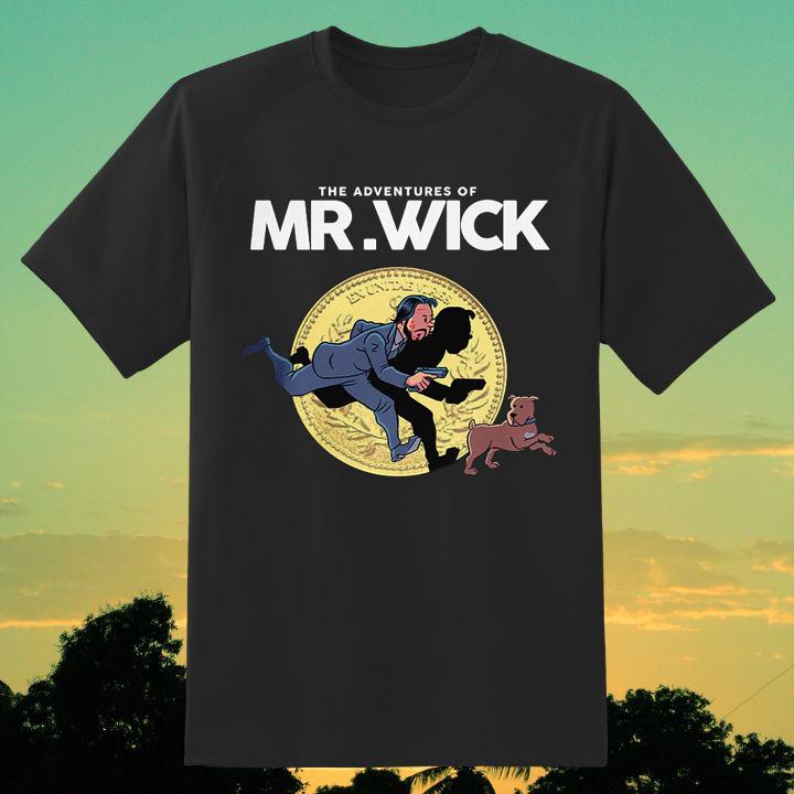 The Adventures Of Mr. Wick Funny Tintin John Wick T-Shirt