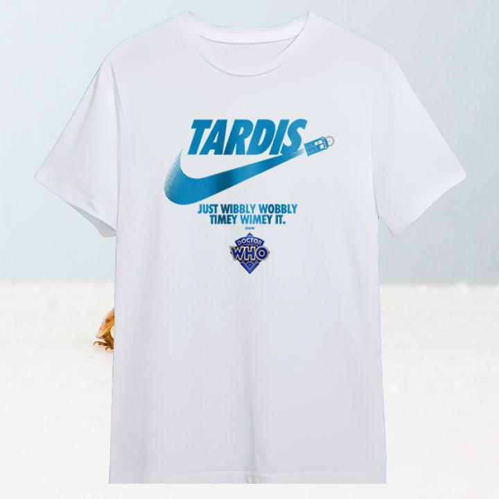 Nike Tardis Just Wibbly Wobbly Timey Wimey It Doctor Who Logo T-Shirt