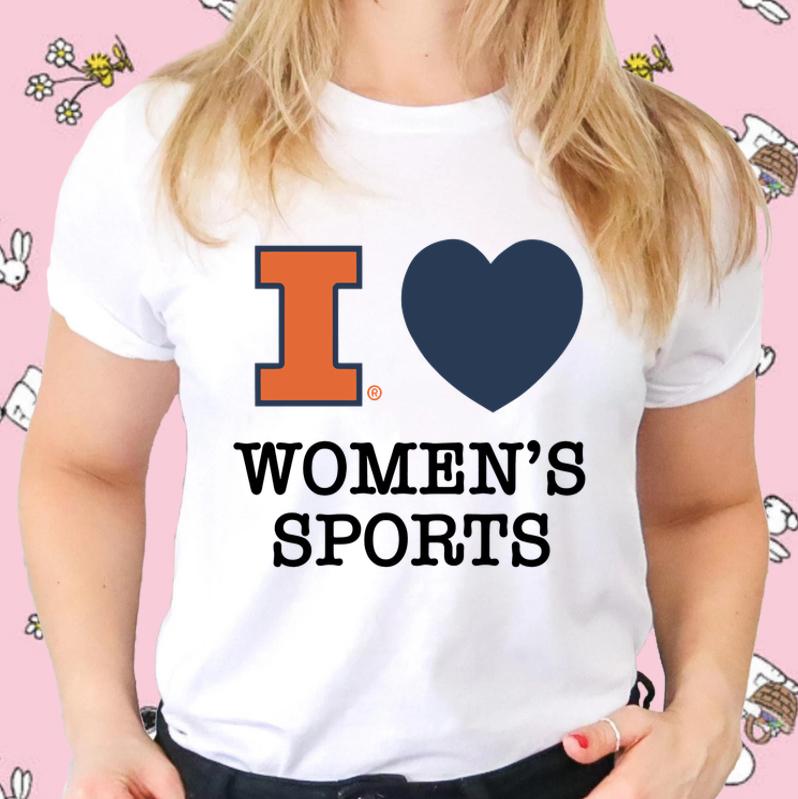 I Love Womens Sports Illinois Fighting Illini Basketball T-Shirt