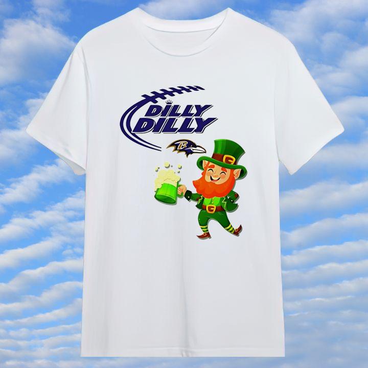 St. Patricks Day Baltimore Ravens Leprechaun Irish Dilly Dilly T-Shirt