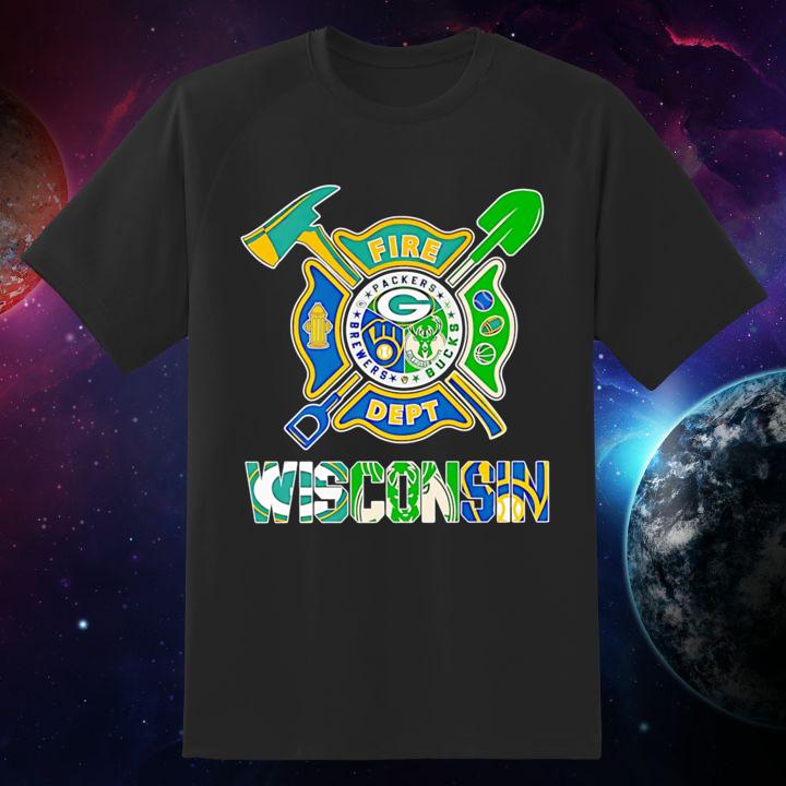 Fire Dept Wisconsin Sports Firefighter T-Shirt