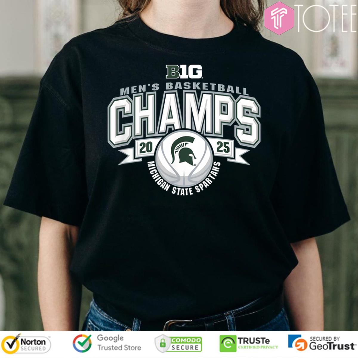 Michigan State Spartans Big 10 Mens Basketball Champs 2025 Shirt