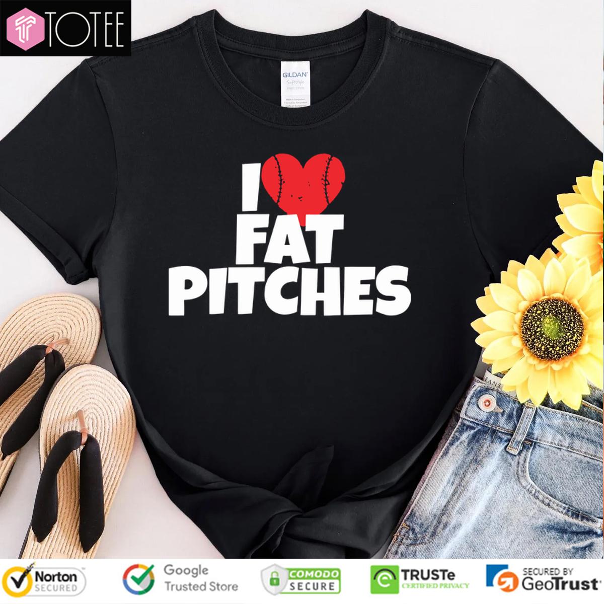 I Love Fat Pitches Baseball Heart Shirt