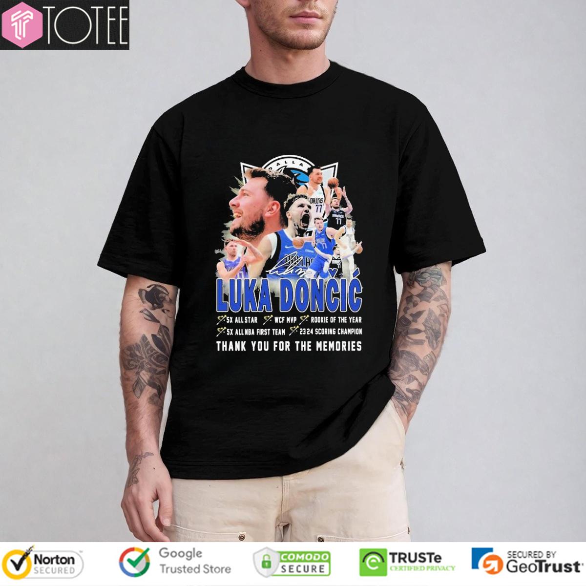 Luka Doncic Dallas Mavericks 5X All Star NBA MVP Signature t-shirt