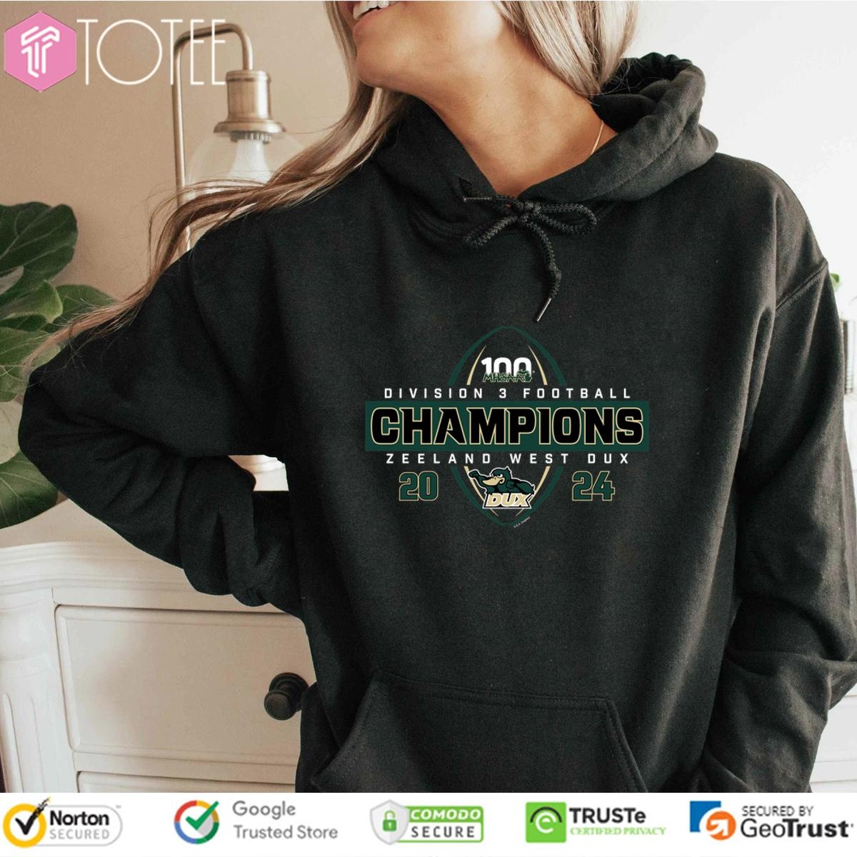 Zeeland West Dux 2024 Mhsaa Division 3 Football Champions hoodie