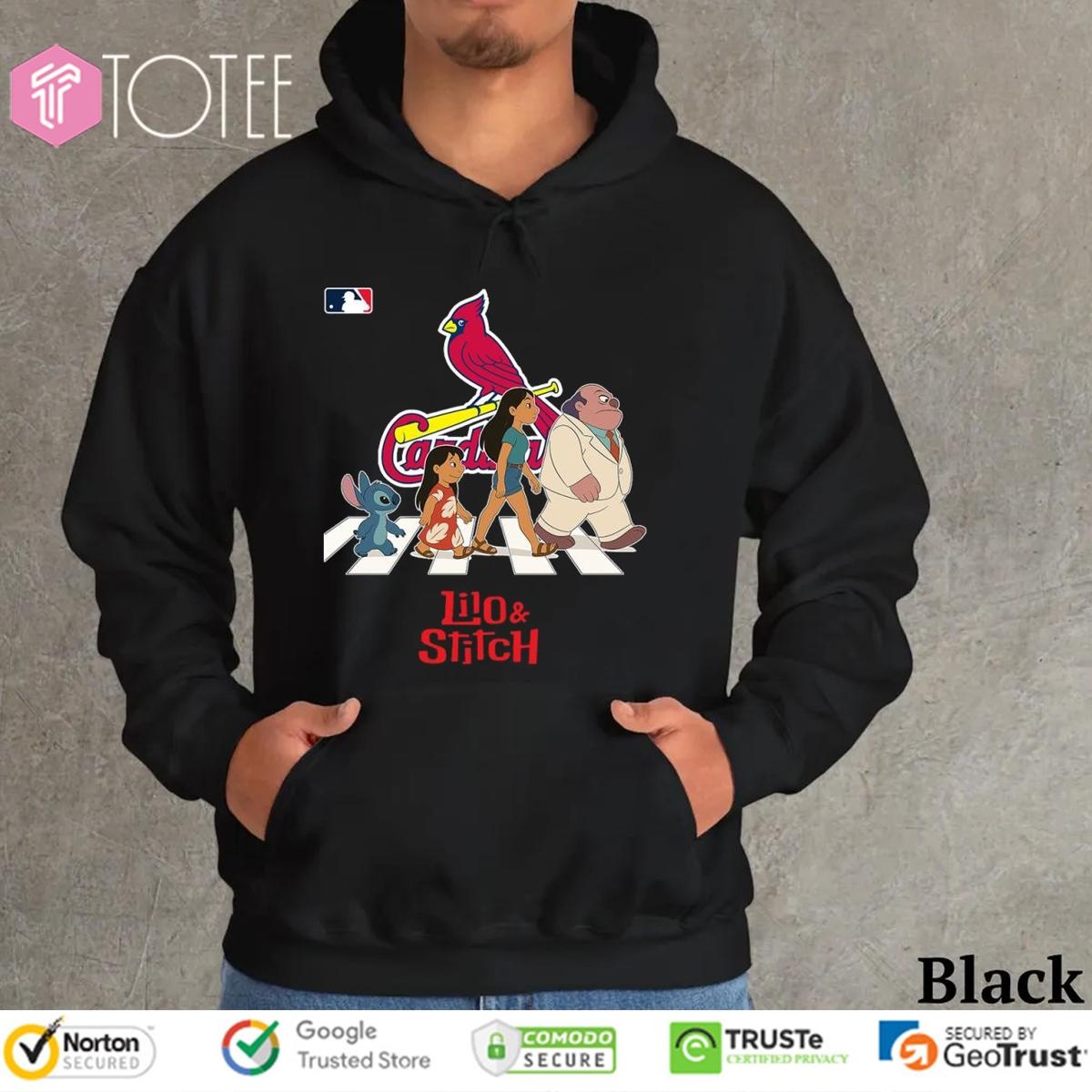 Lilo And Stitch Abbey Road St. Louis Cardinals Baseball hoodie